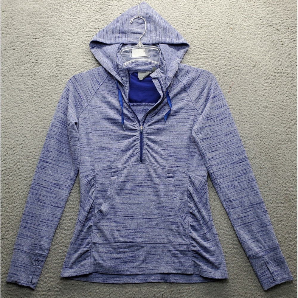 Athleta 1/2 Zip Hoodie Womens S Multi Space Dye Thumbhole Sleeve Gym Training